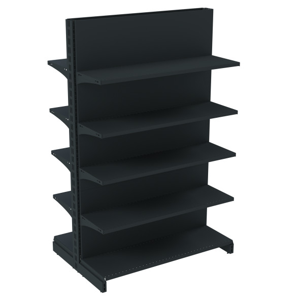 Стеллаж двухсторонний металлический 1625х1330х600 мм на 10 полок Антрацит