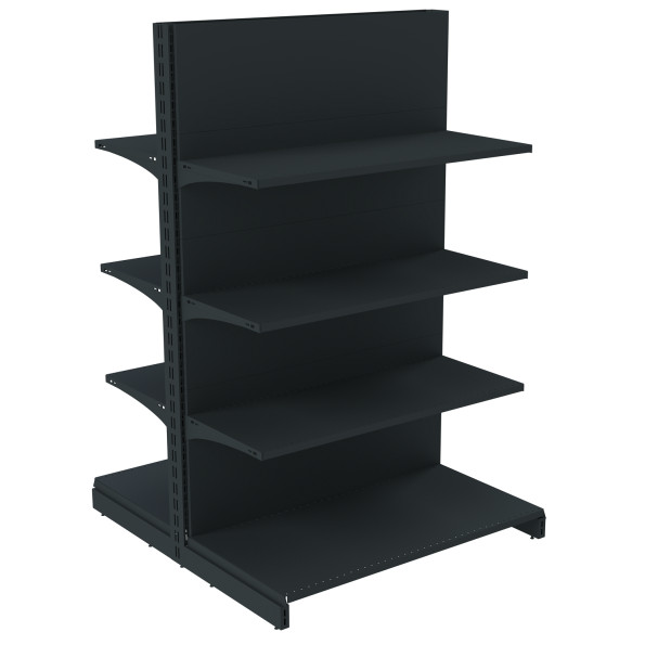 Стеллаж двухсторонний металлический 1625х1330х1000 мм на 8 полок Антрацит