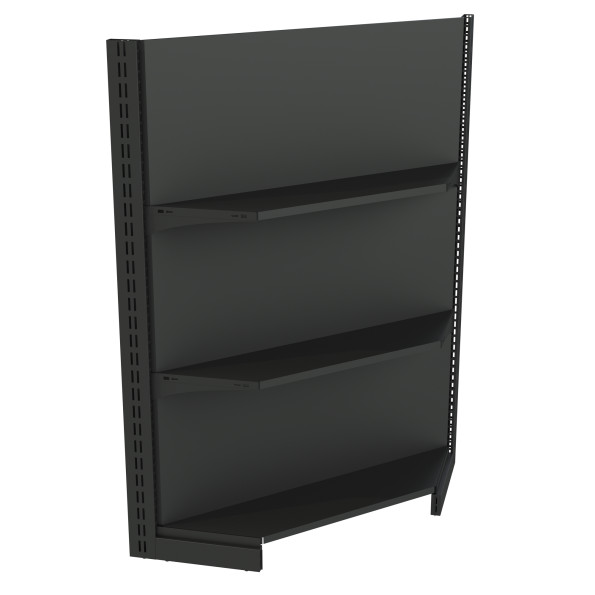 Стелаж кутовий металевий 1473х800х300 мм на 3 полиці Антрацит