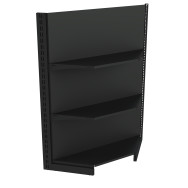 Стелаж кутовий металевий 1473х800х400 мм на 3 полиці Антрацит