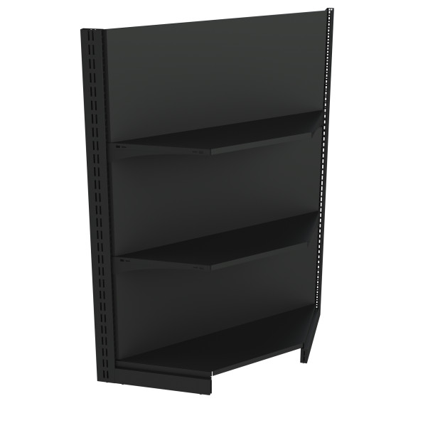 Стелаж кутовий металевий 1473х800х400 мм на 3 полиці Антрацит