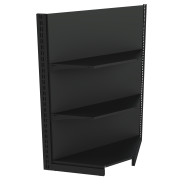 Стелаж кутовий металевий 1473х800х500 мм на 3 полиці Антрацит