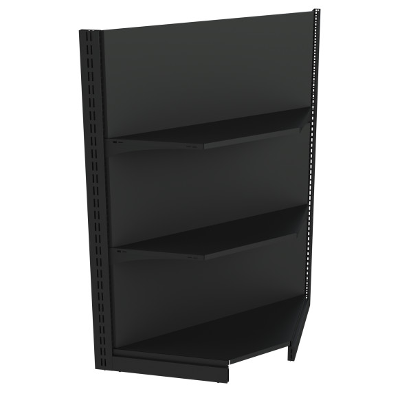 Стелаж кутовий металевий 1473х800х500 мм на 3 полиці Антрацит