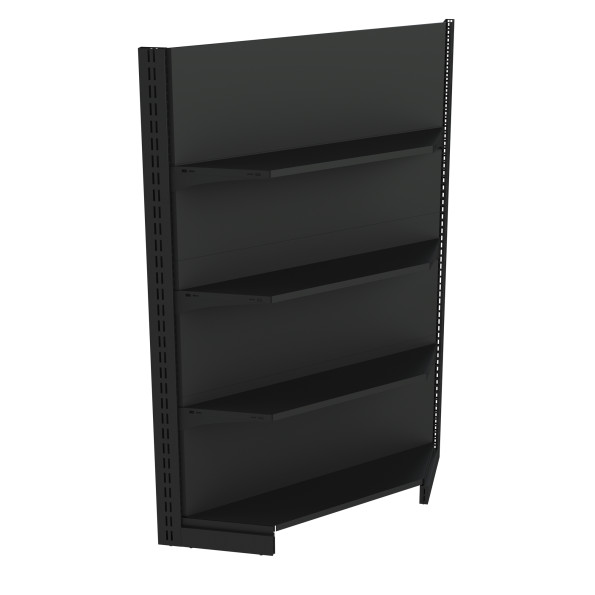 Стелаж кутовий металевий 1625х800х300 мм на 4 полиці Антрацит