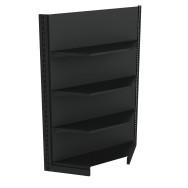 Стелаж кутовий металевий 1625х800х400 мм на 4 полиці Антрацит