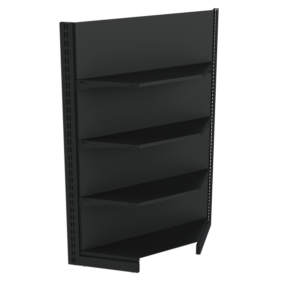 Стелаж кутовий металевий 1625х800х400 мм на 4 полиці Антрацит