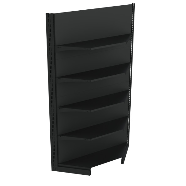 Стелаж кутовий металевий 1930х800х400 мм на 5 полиць Антрацит