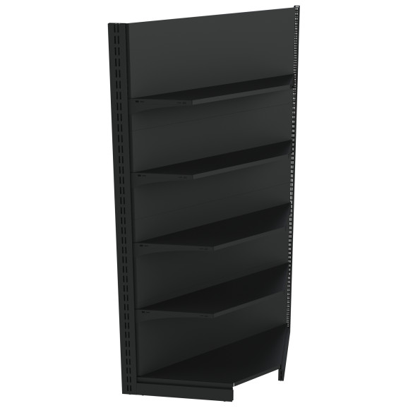 Стелаж кутовий металевий 1930х800х500 мм на 5 полиць Антрацит