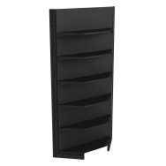 Стелаж кутовий металевий 2235х800х400 мм на 6 полиць Антрацит