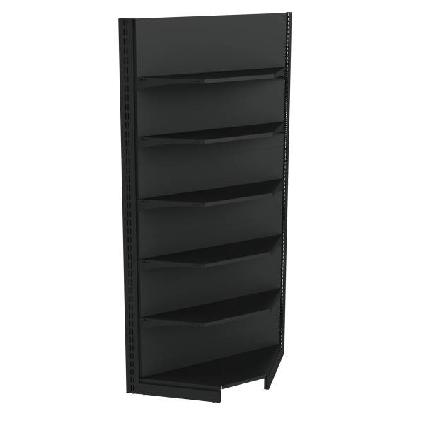 Стелаж кутовий металевий 2235х800х500 мм 6 полиць Антрацит