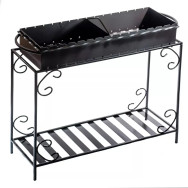 Мангал сварной на 15 шампуров на дровнице 3 мм