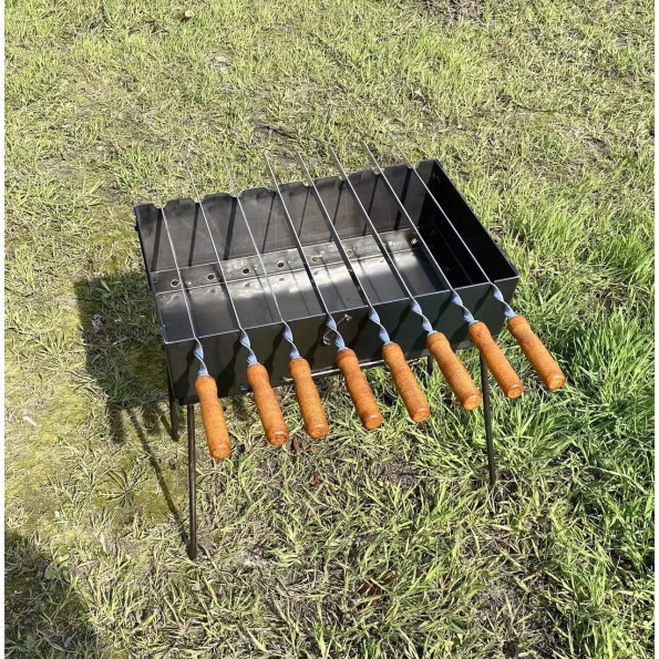 Мангал валіза переносний на 8 шампурів 2 мм Мангал валіза переносний на 8 шампурів 2 мм