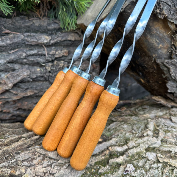 Шампур с деревянной ручкой 58 см 2 мм -
                                                        Фото 2