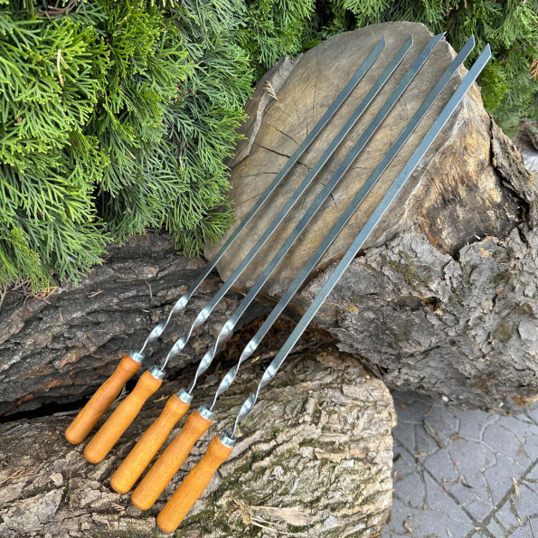 Шампур с деревянной ручкой 58 см 2 мм -
                                                        Фото 5