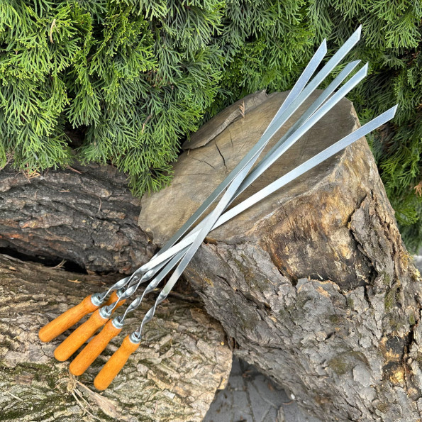 Шампур с деревянной ручкой 58 см 2 мм -
                                                        Фото 6