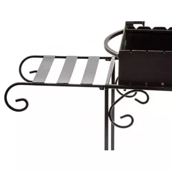 Полка-стол для мангалов с дровницей на 9-12 шампуров