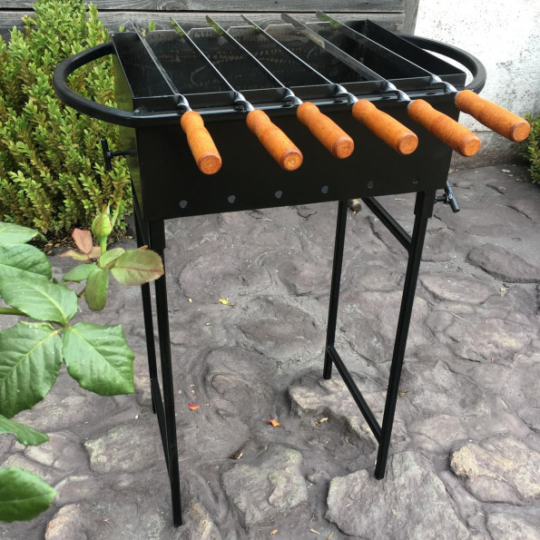 Мангал зварний на 6 шампурів 3 мм на знімних ніжках -
                                                        Фото 2