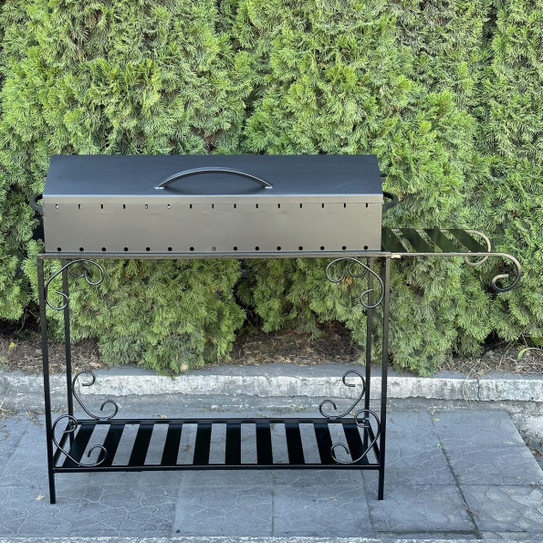 Мангал барбекю із дровницею на 15 шампурів 3 мм -
                                                        Фото 3