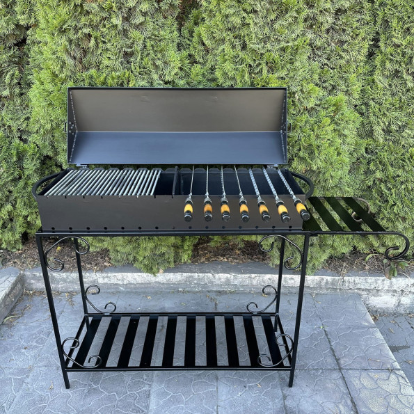 Мангал барбекю із дровницею на 15 шампурів 3 мм -
                                                        Фото 4