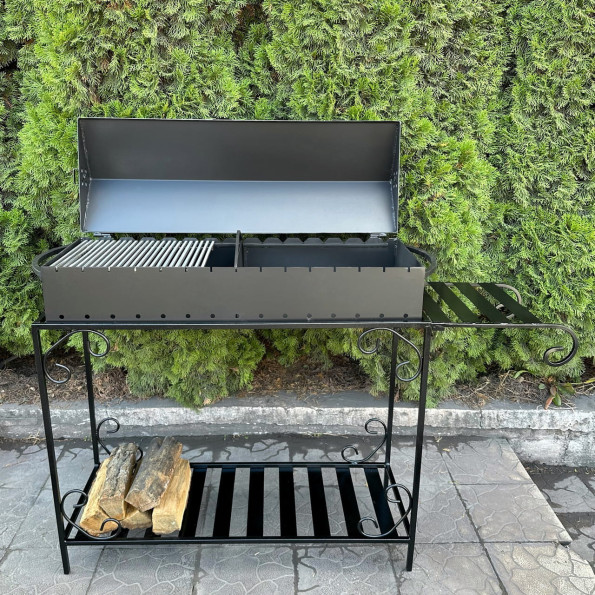 Мангал барбекю із дровницею на 15 шампурів 3 мм -
                                                        Фото 5