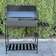 Мангал барбекю с дровницей на 12 шампуров 3 мм