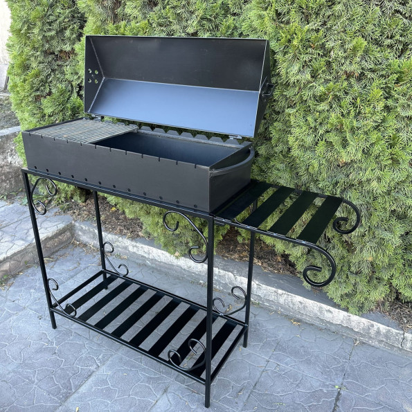 Мангал барбекю із дровницею на 12 шампурів 3 мм -
                                                        Фото 2
