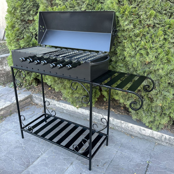 Мангал барбекю із дровницею на 12 шампурів 4 мм -
                                                        Фото 4