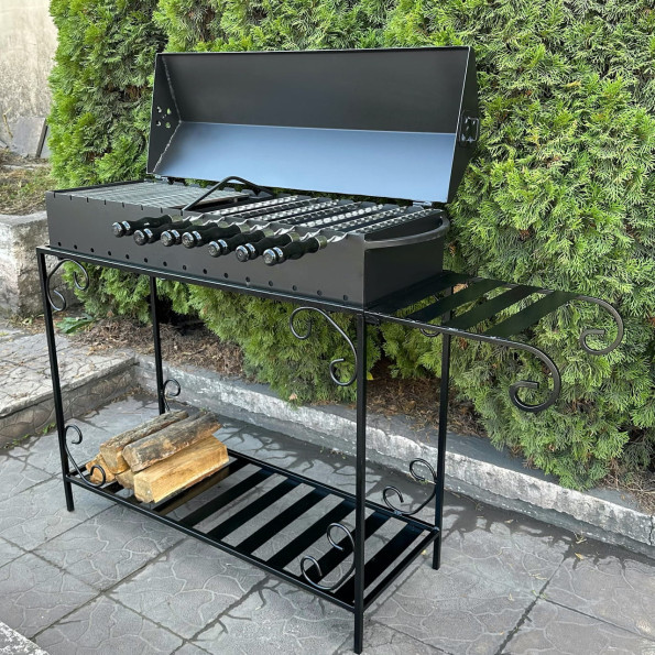 Мангал барбекю с дровницей на 15 шампуров 4 мм -
                                                        Фото 4