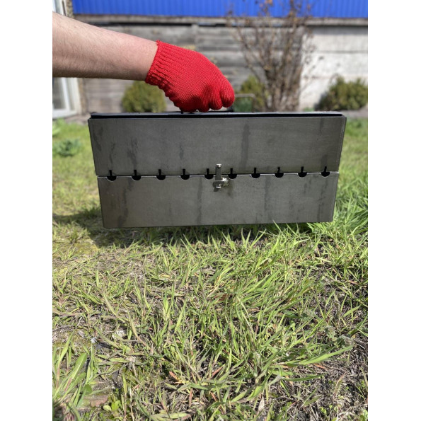 Мангал чемодан переносной на 10 шампуров 3 мм -
                                                        Фото 3