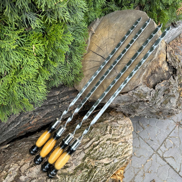 Шампур з дерев'яною ручкою 63 см двухцветный -
                                                        Фото 3