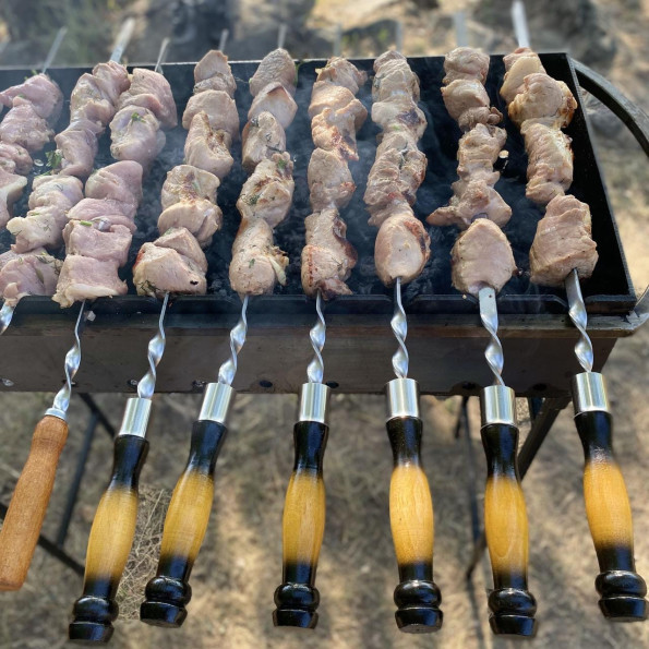 Шампур з дерев'яною ручкою 63 см двухцветный -
                                                        Фото 5