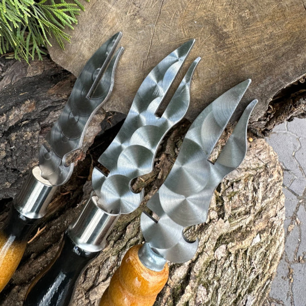 Вилка з дерев'яною ручкою для зняття м'яса світла -
                                                        Фото 5