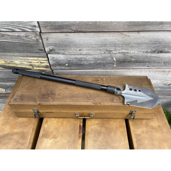 Набор ручной работы 6 шампуров с деревянной ручкой, огниво, лопата в деревянном кейсе -
                                                        Фото 7