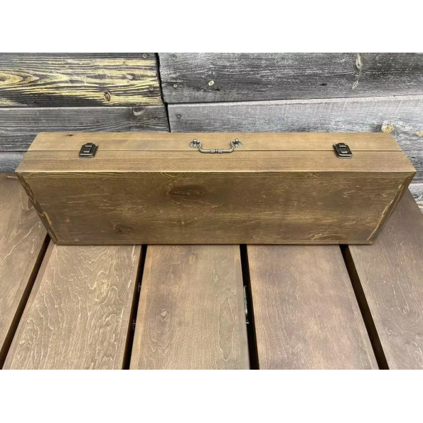 Набор ручной работы 6 шампуров с деревянной ручкой, огниво, лопата в деревянном кейсе -
                                                        Фото 8