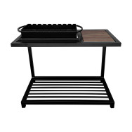 Мангал лофт на 9 шампуров на дровнице