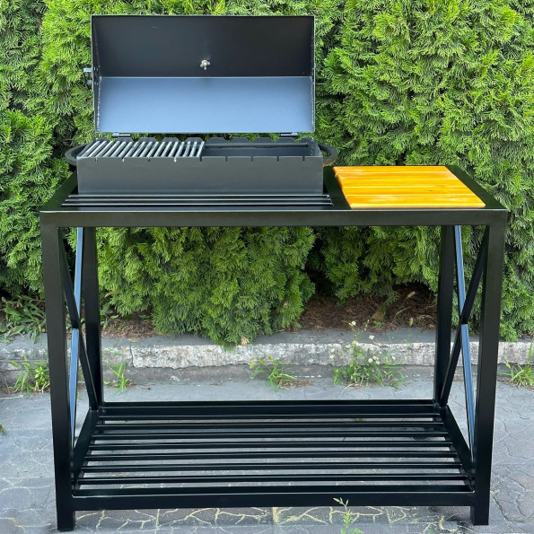 Мангал барбекю лофт на 9 шампурів 4 мм на дровниці -
                                                        Фото 2