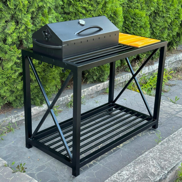 Мангал барбекю лофт на 9 шампурів 4 мм на дровниці -
                                                        Фото 3