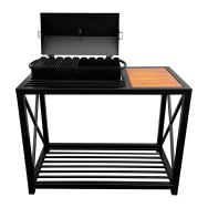 Мангал барбекю лофт на 9 шампуров 4 мм на дровнице