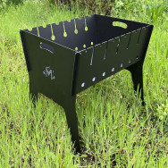 Мангал разборной двухуровневыйпоходный на 6 шампуров 2 мм