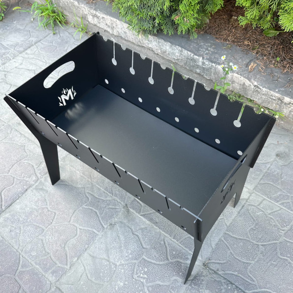 Мангал разборной двухуровневый походный на 8 шампуров 3 мм -
                                                        Фото 2