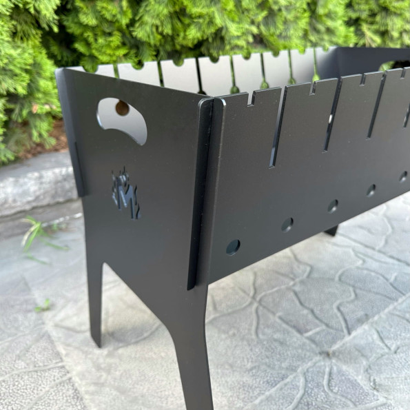 Мангал разборной двухуровневый походный на 8 шампуров 3 мм -
                                                        Фото 4