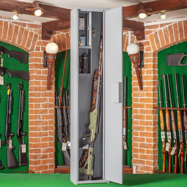 Сейф оружейный на 2 оружия Ш-14 Орел серый -
                                                        Фото 3