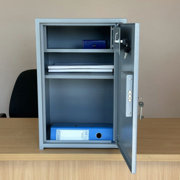 Офисный сейф С-60 серый -
                                                        Фото 2