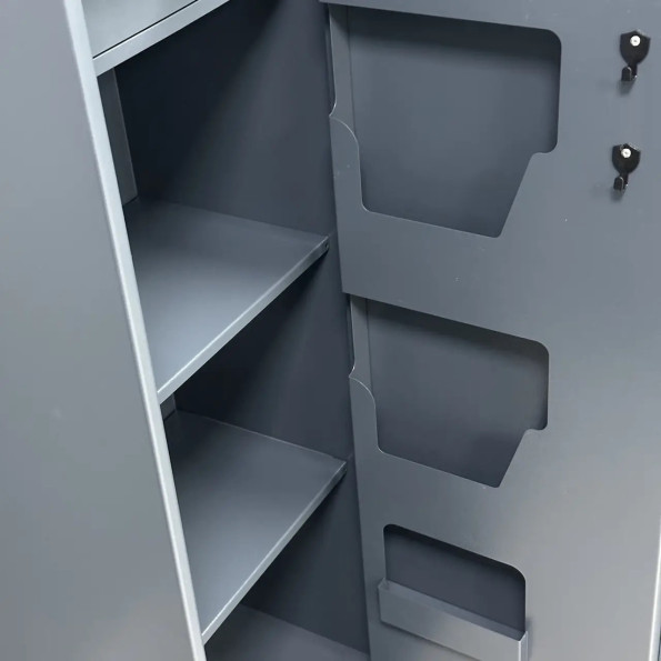 Сейф офісний з ключовим замком, касою та фальшпанеллю на дверях, 1220×440×360 мм, антрацит -
                                                        Фото 4