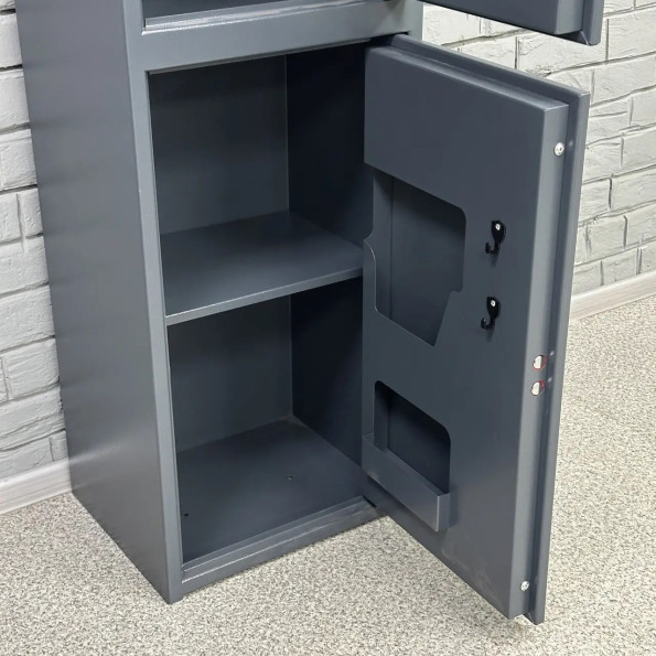 Сейф офісний двосекційний з ключовими замками, касою та фальшпанеллю, 1600×440×360 мм, антрацит -
                                                        Фото 5