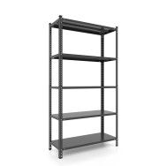 Стелаж металевий 180х100х60 см ЧОРНИЙ 5 полиць з металу РУНА для дому, комори, кухні