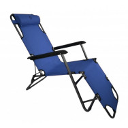 Шезлонг лежак Bonro 153 см темно-синий