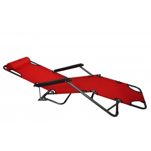 Шезлонг лежак Bonro 178 см красный -
                                                        Фото 2