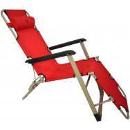 Шезлонг лежак Bonro 180 см красный