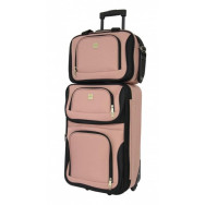 Комплект чемодан + сумка Bonro Best середній рожевий